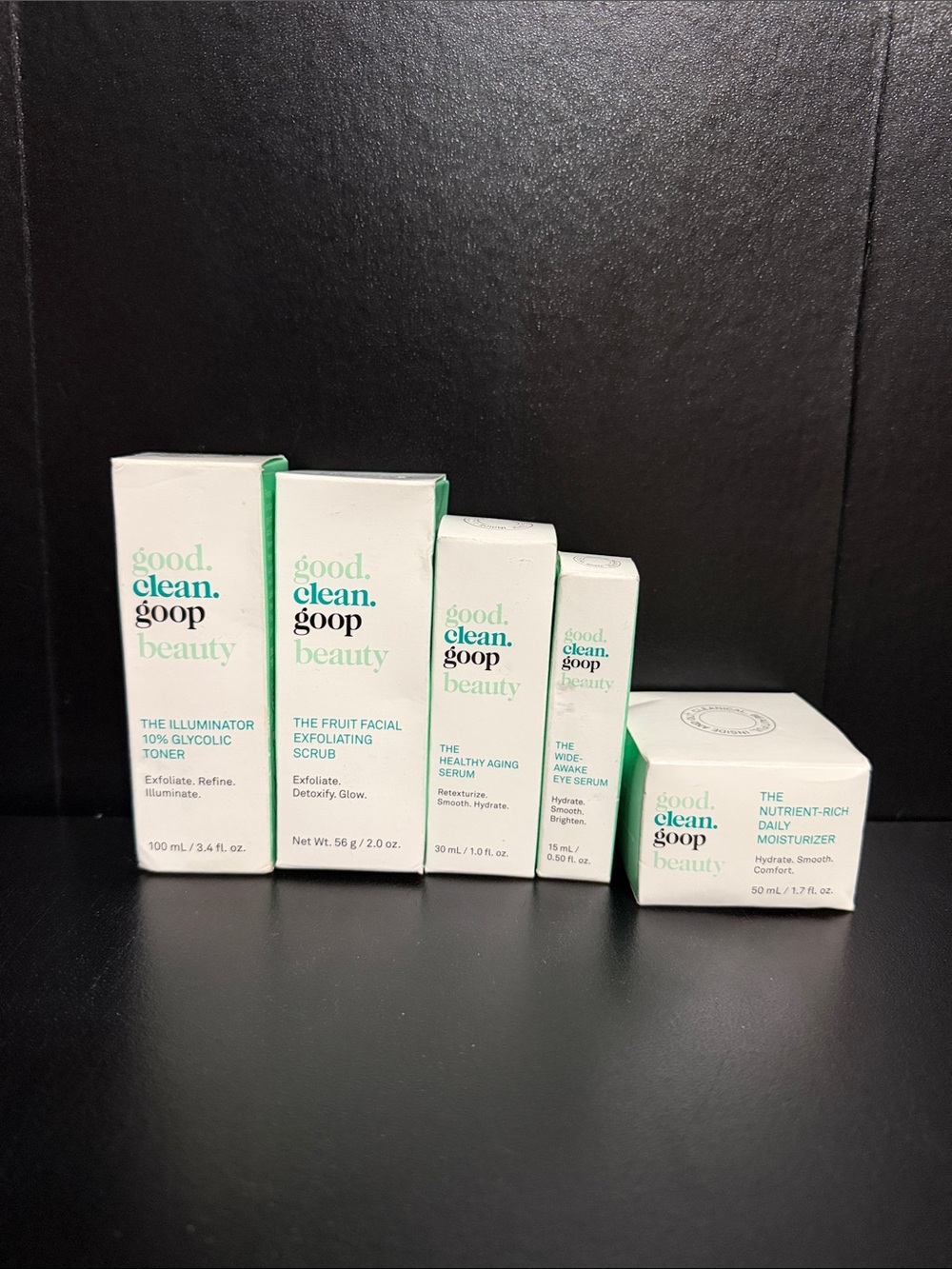 NWT good. clean. goop 5-Piece Glow Facial Skincare Routine Bundle Set